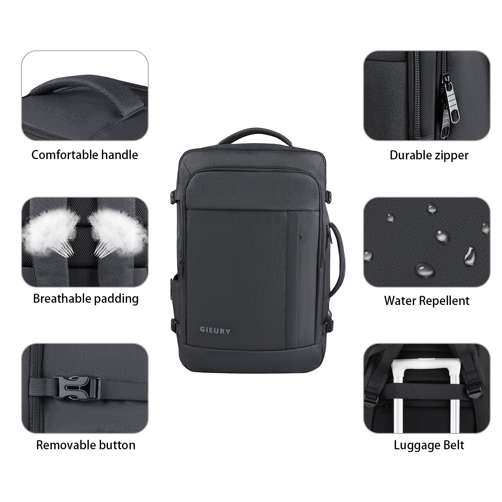 Gieury Carry On Backpack, 50L Travel Backpack, Luggage Backpack TSA Fl Gieury Carry On Backpack, 50L Travel Backpack, Luggage Backpack TSA Fl